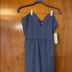 Tobi slate blue maxi strapless maxi dress with tags on